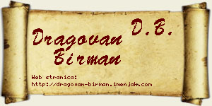 Dragovan Birman vizit kartica